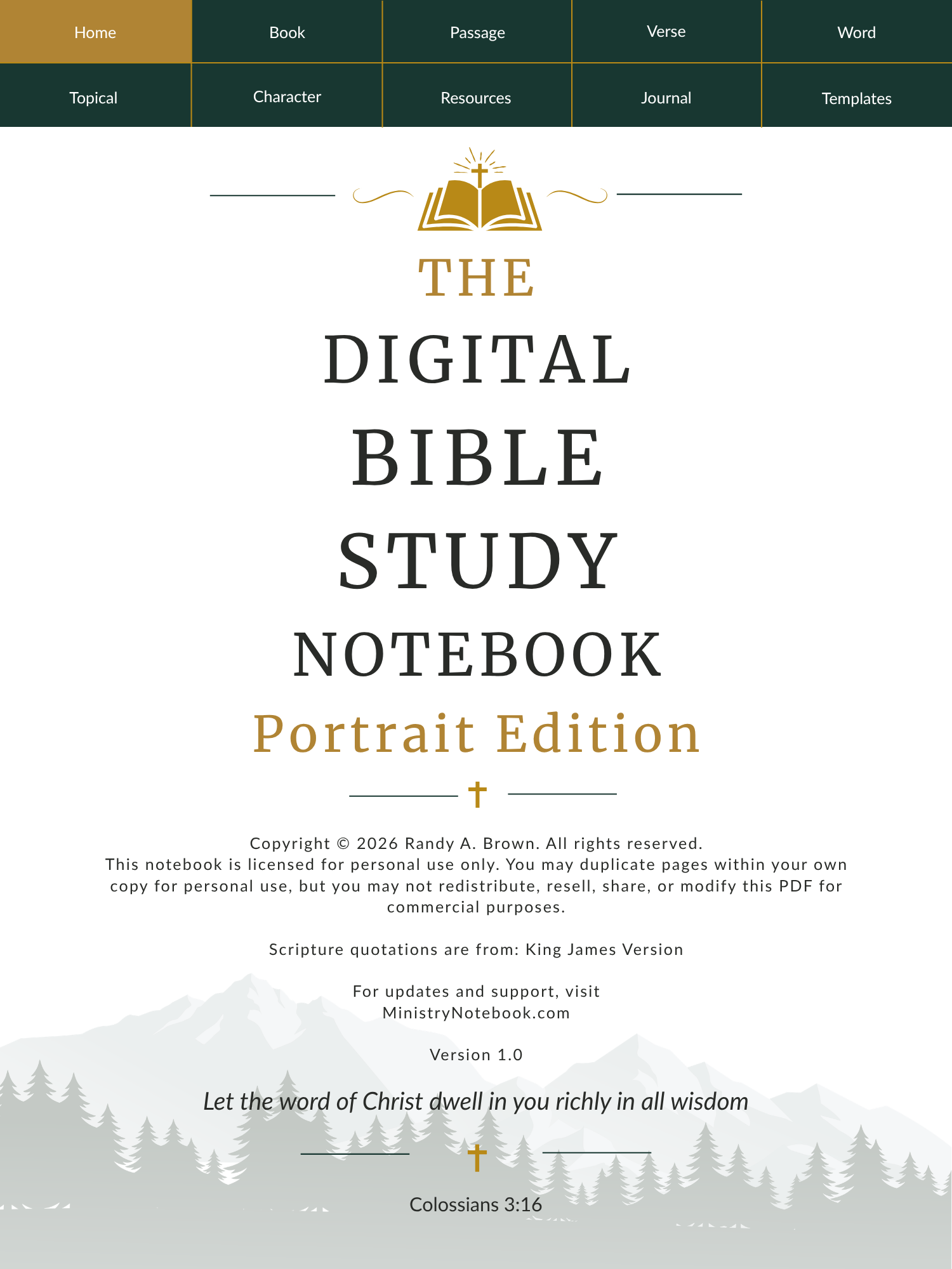 Digital Bible Study Notebook Portrait Edition